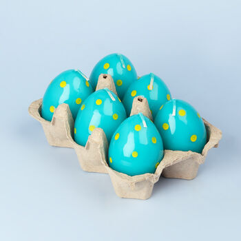 G Decor Set Of Six Easter Egg Candles Blue, 5 of 6