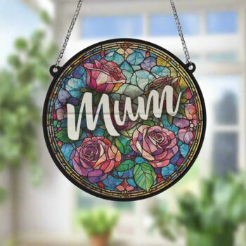 Mum Stained Glass Effect Suncatcher, 5 of 7