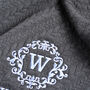 Personalised Grey Cable Blanket With Monogram, thumbnail 7 of 7