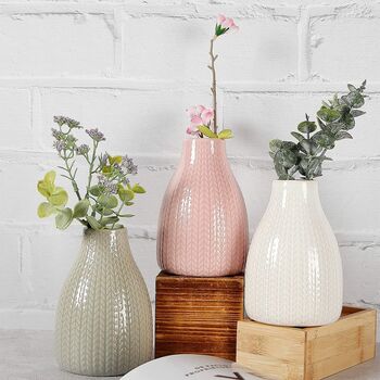 Ceramic Mini Flower Vases Pack Of Three, 2 of 4