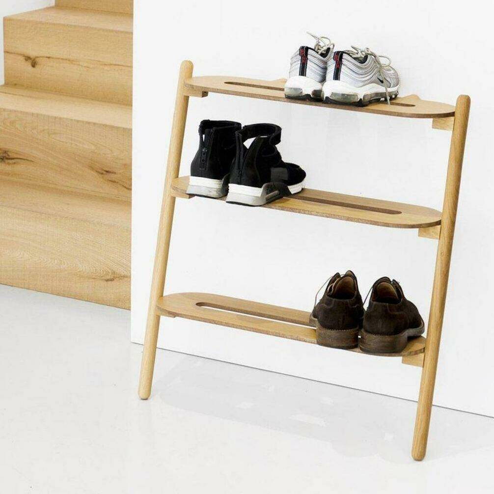 Natural Oak Contemporary Shoe Tidy, 1 of 3
