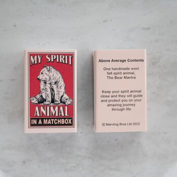 Wool Felt Bear Spirit Animal Gift In A Matchbox, 6 of 7
