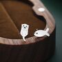 Sterling Silver Mismatched Otter And Fish Stud Earrings, thumbnail 3 of 12