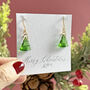 Glass Christmas Tree Earrings, thumbnail 1 of 6