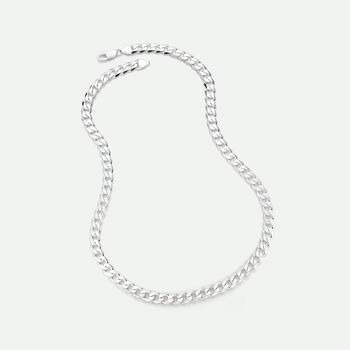 Sterling Silver Curb Chain Necklace 8mm 22 Inches, 4 of 4