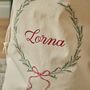 Personalised Wreath Sprig Christmas Canvas Gift Sack, thumbnail 2 of 3