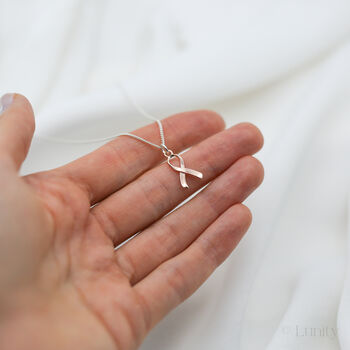 Pink Ribbon Necklace, Cancer Awareness Necklace, 2 of 8