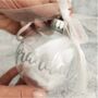 Personalised Luxury White Feather Filled Glass Memorial Bauble, thumbnail 2 of 4