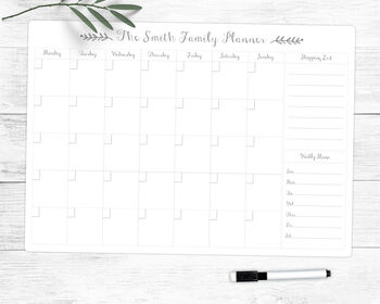 Personalised Whiteboard Monthly Family Organiser, 3 of 8