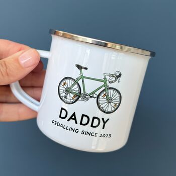 Bicycle Enamel Mug Racer Bike Style, 6 of 8