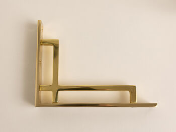 Polished Brass Art Deco Solid Brass Brackets, 8 of 8