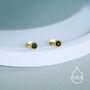 3mm Natural Moss Agate 16 G Flat Back Earrings In Sterling Silver, thumbnail 4 of 12