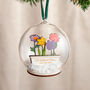 Family Birth Flowers Personalised Christmas Bauble, thumbnail 2 of 2