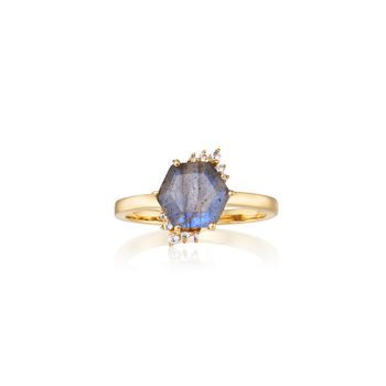 Labradorite And Topaz Cluster Ring, 3 of 8