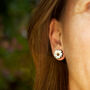 Inky Daisy Wildflower Wooden Stud Earrings, thumbnail 8 of 11