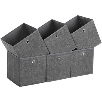 Set Of Six Grey Foldable Storage Boxes, 7 of 8