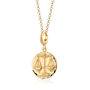 18ct Gold Libra Zodiac Charm Necklace, thumbnail 3 of 6