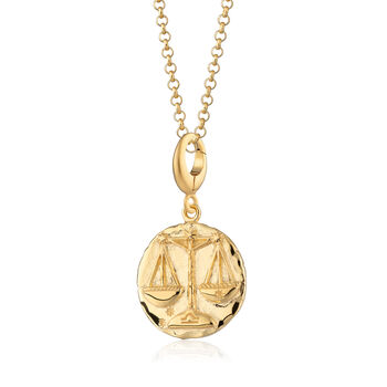 18ct Gold Libra Zodiac Charm Necklace, 3 of 6