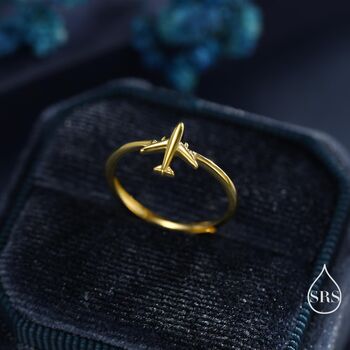 Sterling Silver Tiny Plane Ring, 2 of 12