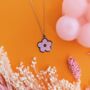 Pink Flower Enamel Gold Plated Charm Necklace, thumbnail 3 of 7