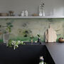 Green Watercolour Kitchen Backsplash Designer Wallpaper, thumbnail 2 of 5