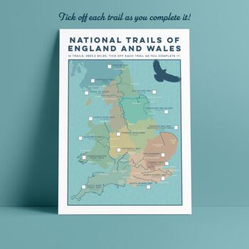 Hiking Trails Of England And Wales Map Art Print, 6 of 7