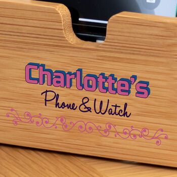 Personalised Charging Station For Phone And Watch, 7 of 7