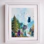 Pastel Cats In The Mountains Cat Giclee Print, thumbnail 1 of 4