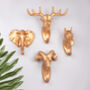 G Decor Ornamental Gold Animal Heads Resin Wall Hook, thumbnail 1 of 9