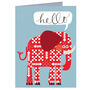 Scandinavian Elephant Mini Greetings Card, thumbnail 2 of 4