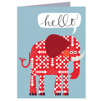 Scandinavian Elephant Mini Greetings Card, 2 of 4