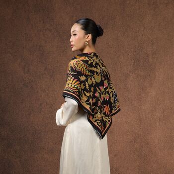 Phoenix Garden Wool Silk Scarf In Gift Box, 2 of 5
