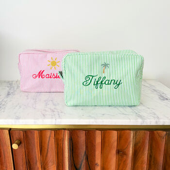Striped Cosmetic Bags With Icon, 2 of 9
