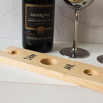 Personalised Wine Bottle And Glasses Holder For Two, 5 of 6