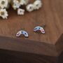 Sterling Silver Cz Crystal Rainbow Stud Earrings, thumbnail 1 of 12