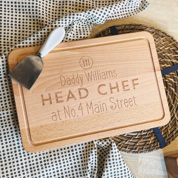 Personalised Head Chef Chopping Board, 3 of 4