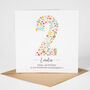 Floral Fun Personalised 2nd Birthday Card, thumbnail 3 of 5