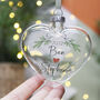 Christmas Mistletoe Flat Heart Bauble For Couples, thumbnail 1 of 11