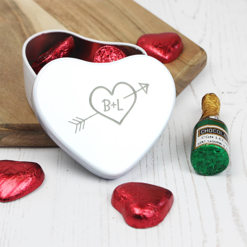 Personalised Heart Tin With Chocolates By Signs For Life
