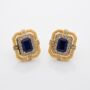 Lapis Lazuli 18k Gold Plated Stud Earrings, thumbnail 3 of 4