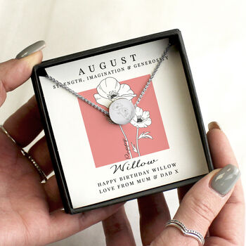 Birth Flower Necklace Gift For Her, 8 of 12