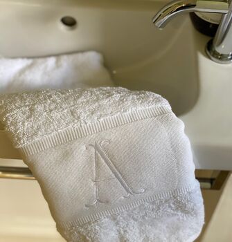 Embroidered Towel With Large Initial Letter, 5 of 5