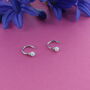 Pink Opal Pull Through Hoops, thumbnail 1 of 2