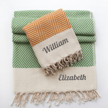 Personalised Soft Cotton Throw, Handwoven Gift Set For Her, 10 of 12