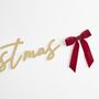 Gold Merry Christmas Banner With Velvet Bows 2m, thumbnail 2 of 2