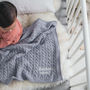 Baby Boys Hound Grey Cable Blanket, thumbnail 1 of 12