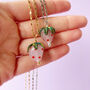 Murano Glass Strawberry Gold Plated Necklace, thumbnail 6 of 9