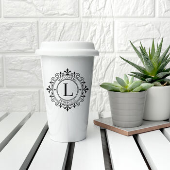 Personalised Monogram Ceramic Eco Cup, 4 of 8