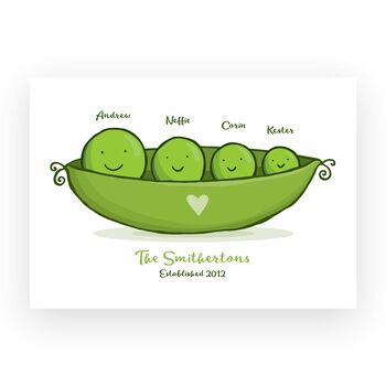 Peas In A Pod Personalised Family Print, 5 of 7