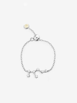 Silver Constellation Ring Zodiac Jewellery Birthstone, 4 of 12
